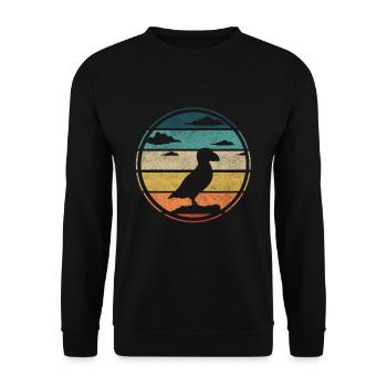Papageitaucher - Unisex Pullover - Schwarz - Vorne - Alina (178cm) & Michal (187cm)