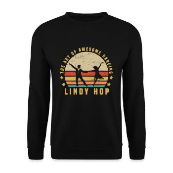 Lindy Hop Vintage Design für deine Tanzlehrerin - Unisex Pullover - Schwarz - Vorne - Alina (178cm) & Michal (187cm)