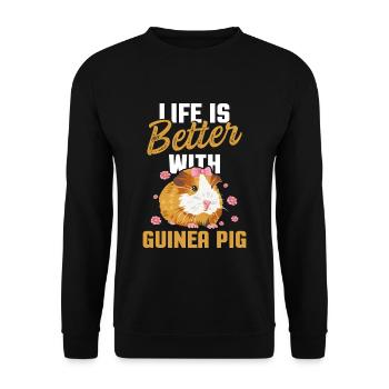 Guinea pig saying for a guinea pig - Unisex Sweatshirt - black - Front - Alina (178cm) & Michal (187cm)
