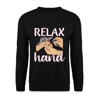 Nail design Design for a nail designer - Unisex Sweatshirt - black - Front - Alina (178cm) & Michal (187cm)