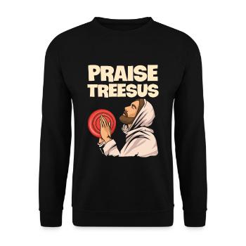 Throwing sport design for a disc golf player - Unisex Sweatshirt - black - Front - Alina (178cm) & Michal (187cm)