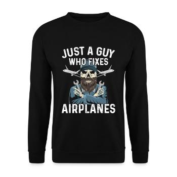 A&P Spruch für einen Flugzeug Ingenieur - Unisex Pullover - Schwarz - Vorne - Alina (178cm) & Michal (187cm)