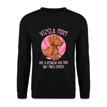 Magyar Vizsla Spruch für deine Vizsla Mama - Unisex Pullover - Schwarz - Vorne - Alina (178cm) & Michal (187cm)