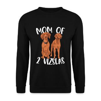 Magyar Vizsla Design für eine Magyar Vizsla Mama - Unisex Pullover - Schwarz - Vorne - Alina (178cm) & Michal (187cm)