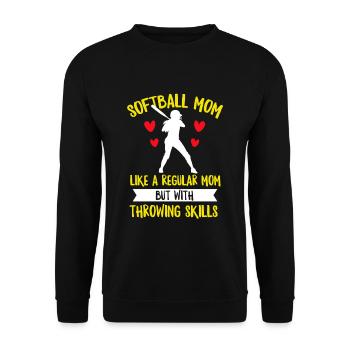 Softball saying for your softball mom - Unisex Sweatshirt - black - Front - Alina (178cm) & Michal (187cm)