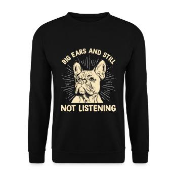 Große Ohren und immer noch nicht hören Design für - Unisex Pullover - Schwarz - Vorne - Alina (178cm) & Michal (187cm)