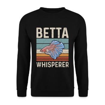 Betta Whisperer Angebot für einen - Unisex Pullover - Schwarz - Vorne - Alina (178cm) & Michal (187cm)
