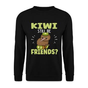 Kiwi still be friends Pun for a Kiwi Birdwatcher - Unisex Pullover - Schwarz - Vorne - Alina (178cm) & Michal (187cm)