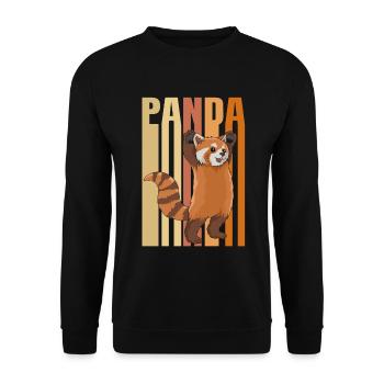 Red Panda Design für einen Red Panda Zoowärter - Unisex Pullover - Schwarz - Vorne - Alina (178cm) & Michal (187cm)