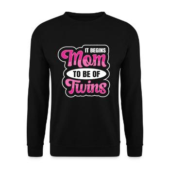 Twins Mom Zitat für eine zukünftige Mutter von - Unisex Pullover - Schwarz - Vorne - Alina (178cm) & Michal (187cm)