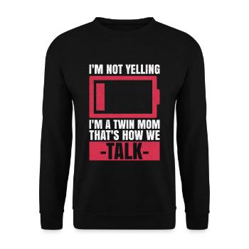 Mom of 2 Design für eine Mutter von Zwillingen - Unisex Pullover - Schwarz - Vorne - Alina (178cm) & Michal (187cm)