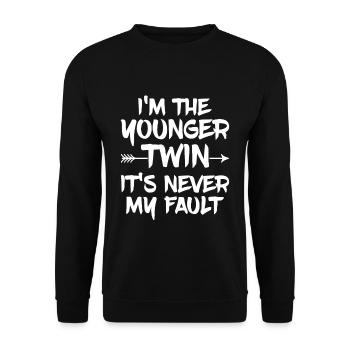 Zwillingsgeschwister Angebot für einen zweieiigen - Unisex Pullover - Schwarz - Vorne - Alina (178cm) & Michal (187cm)