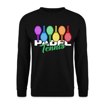 padel padel-tennis paddle padle - Sweat-shirt Unisexe - noir - Devant - Alina (178cm) & Michal (187cm)
