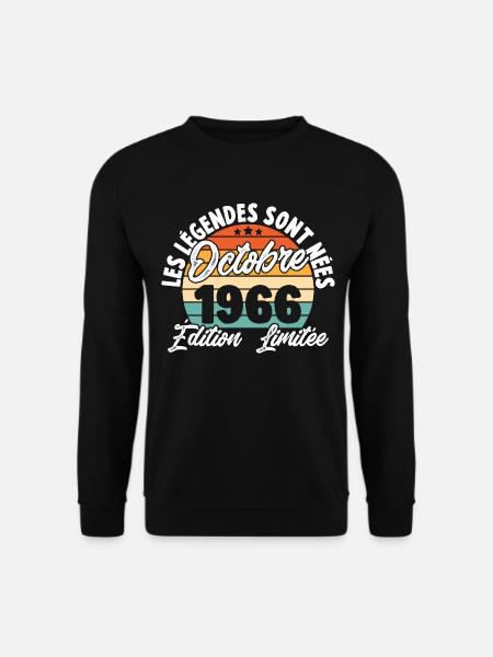 Cadeau Les légendes sont nées en Octobre 1966 - Sweat-shirt Unisexe - noir