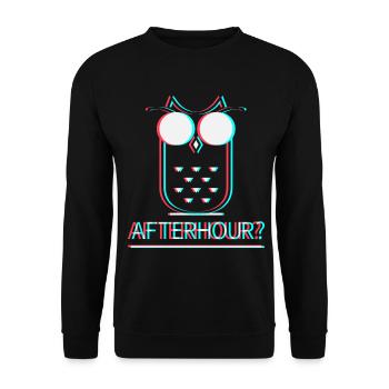 Afterhour Techno Raver Electro Rave Music Club - Unisex Sweatshirt - black - Front - Alina (178cm) & Michal (187cm)