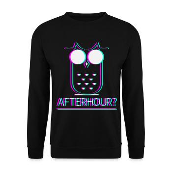 Afterhour Techno Raver Electro Rave Music Club - Unisex Sweatshirt - black - Front - Alina (178cm) & Michal (187cm)