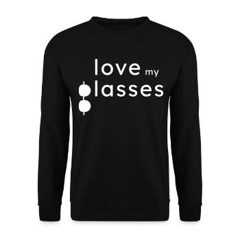 Love my Glasses belle idée cadeau - Sweat-shirt Unisexe - noir - Devant - Alina (178cm) & Michal (187cm)