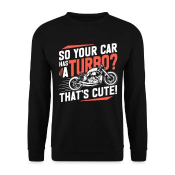 Bobber Motorcycle Racing Motorcyclist Saying - Unisex Sweatshirt - black - Front - Alina (178cm) & Michal (187cm)