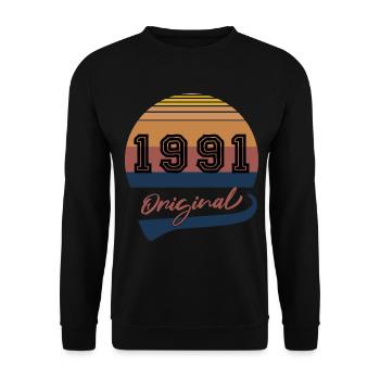 Vintage 30 Anniversaire Original 1991 - Sweat-shirt Unisexe - noir - Devant - Alina (178cm) & Michal (187cm)
