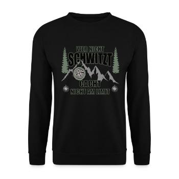 Geocaching Geschenke für Geocacher - Unisex Pullover - Schwarz - Vorne - Alina (178cm) & Michal (187cm)