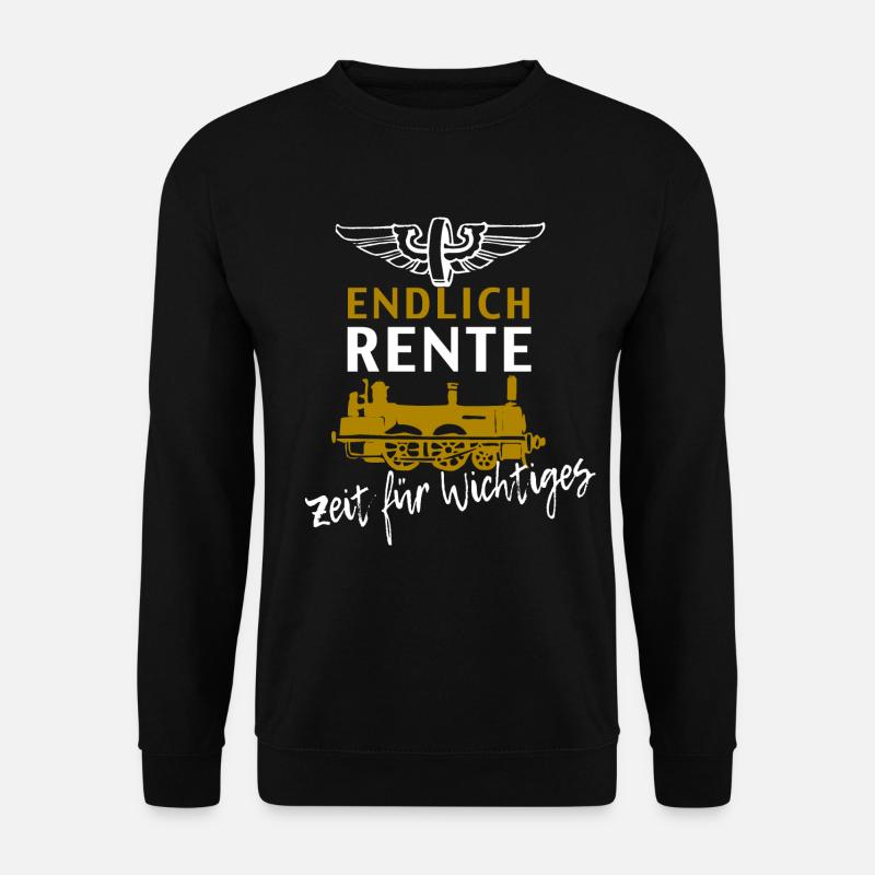 Rente Eisenbahn Ruhestand Geschenkidee Lokomotive - Unisex Pullover - Schwarz