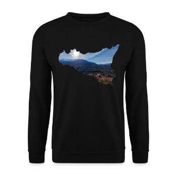 Montagnes près de Castelbuono en Sicile (Italie) - Sweat-shirt Unisexe - noir - Devant - Alina (178cm) & Michal (187cm)