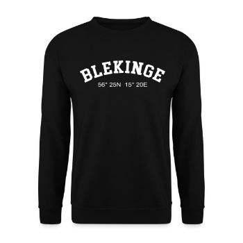 Blekinge Sweden Coordinates GPS Map Hiking - Unisex Sweatshirt - black - Front - Alina (178cm) & Michal (187cm)