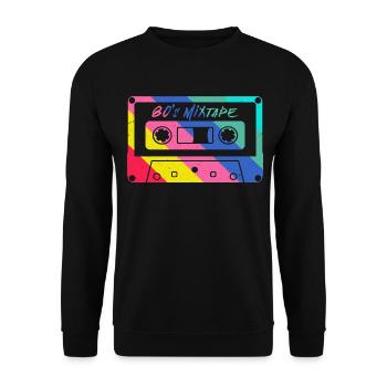 80s 90s Cassette Mixtape Retro Funny - Sweat-shirt Unisexe - noir - Devant - Alina (178cm) & Michal (187cm)