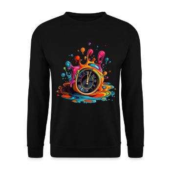 Five past twelve and time melts away ... - Unisex Sweatshirt - black - Front - Alina (178cm) & Michal (187cm)