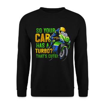 Moto de course de moto dicton - Sweat-shirt Unisexe - noir - Devant - Alina (178cm) & Michal (187cm)