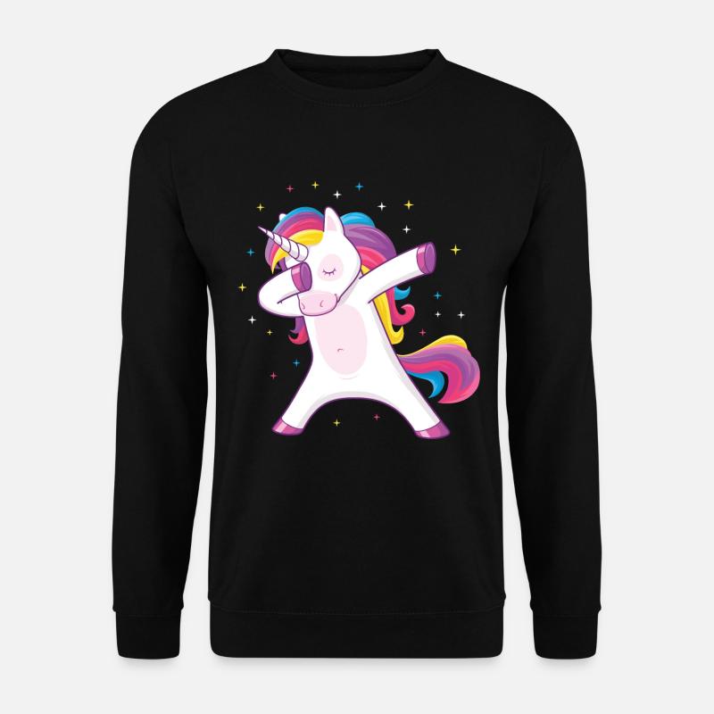 dabbing einhorn - Unisex Pullover - Schwarz