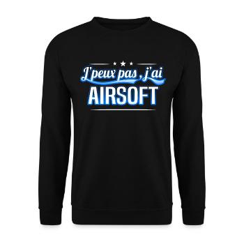 Airsoft - j'peux pas , j'ai Airsoft - Sweat-shirt Unisexe - noir - Devant - Alina (178cm) & Michal (187cm)