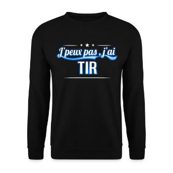 Tir - j'peux pas , j'ai Tir - Sweat-shirt Unisexe - noir - Devant - Alina (178cm) & Michal (187cm)