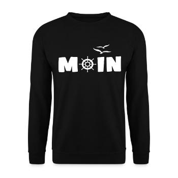 ostsee Küste nordsee Kapitän moin moin küstenkind - Unisex Pullover - Schwarz - Vorne - Alina (178cm) & Michal (187cm)