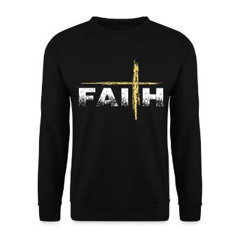 Jesus Christus "Glaube an Gott" Christ Erlöser - Unisex Pullover - Schwarz - Vorne - Alina (178cm) & Michal (187cm)