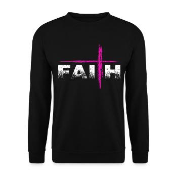 Jesus Christus "Glauben & Vertrauen" Christ Faith - Unisex Pullover - Schwarz - Vorne - Alina (178cm) & Michal (187cm)