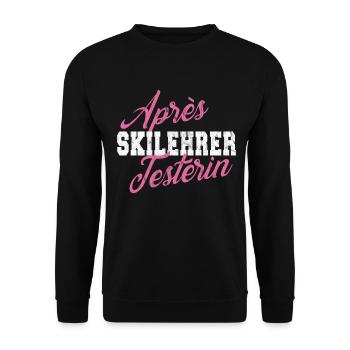 Funny Après Ski Skier Women Fun Gift - Sweat-shirt Unisexe - noir - Devant - Alina (178cm) & Michal (187cm)