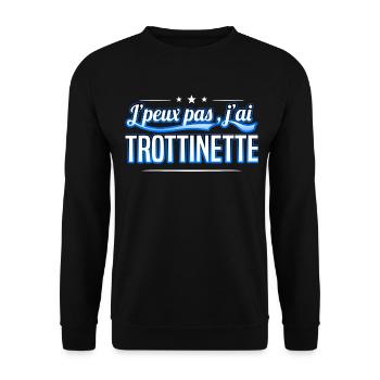 Trottinette - j'peux pas , j'ai Trottinette - Sweat-shirt Unisexe - noir - Devant - Alina (178cm) & Michal (187cm)
