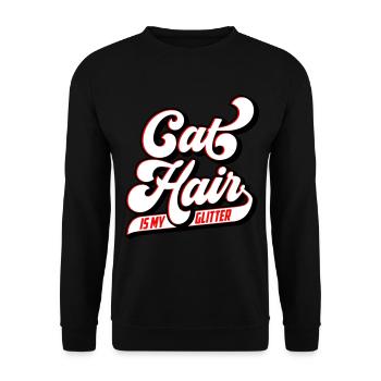 Cat hair is my glitter | Colors can be changed - Unisex Sweatshirt - black - Front - Alina (178cm) & Michal (187cm)