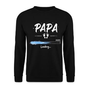 Dad 2025 Loading for Fathers Gift - Unisex Sweatshirt - black - Front - Alina (178cm) & Michal (187cm)