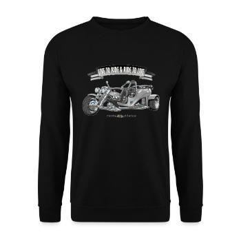 LIVE TO RIDE & RIDE TO LIVE (GREY-BLACK) - Unisex Sweatshirt - black - Front - Alina (178cm) & Michal (187cm)