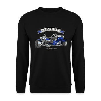 LIVE TO RIDE & RIDE TO LIVE (BLUE-SILVER) - Unisex Sweatshirt - black - Front - Alina (178cm) & Michal (187cm)