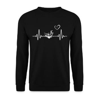 bootsmann ahoi segeln hinterm horizont - Unisex Pullover - Schwarz - Vorne - Alina (178cm) & Michal (187cm)
