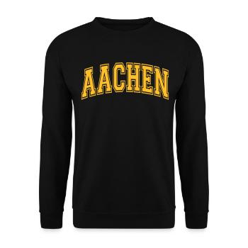 Aachen - Unisex Pullover - Schwarz - Vorne - Alina (178cm) & Michal (187cm)