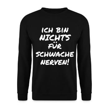 Nichts Für Schwache Nerven - hell - Unisex Pullover - Schwarz - Vorne - Alina (178cm) & Michal (187cm)