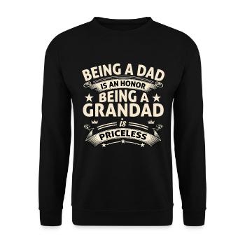 BEING A GRANDAD - Unisex Sweatshirt - black - Front - Alina (178cm) & Michal (187cm)