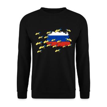UKRAINE starke ukrainische FRONT Ameise SUPPORT - Unisex Pullover - Schwarz - Vorne - Alina (178cm) & Michal (187cm)