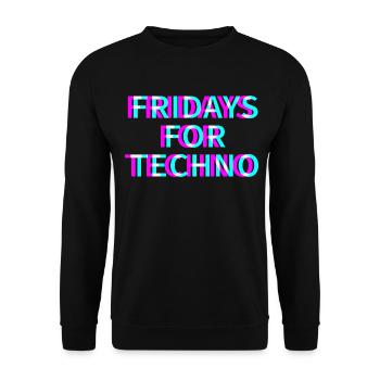 Fridays For Techno Rave Festival Electro Raver - Unisex Pullover - Schwarz - Vorne - Alina (178cm) & Michal (187cm)