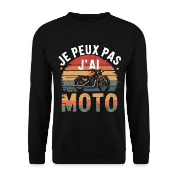 je peux pas j ai Moto - Sweat-shirt Unisexe - noir - Devant - Alina (178cm) & Michal (187cm)