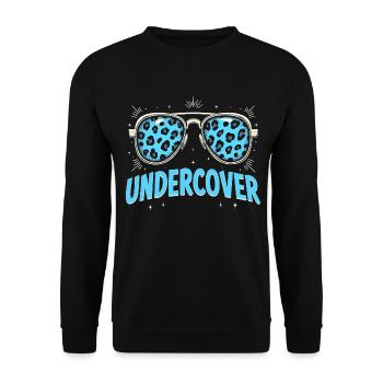 Funny Sunglasses and Undercover Speech Costume - Unisex Sweatshirt - black - Front - Alina (178cm) & Michal (187cm)